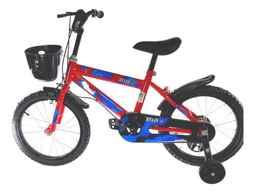 Bicicleta Infantil Aro 16 Com Cestinha Elite Cor Vermelho Tamanho do quadro M