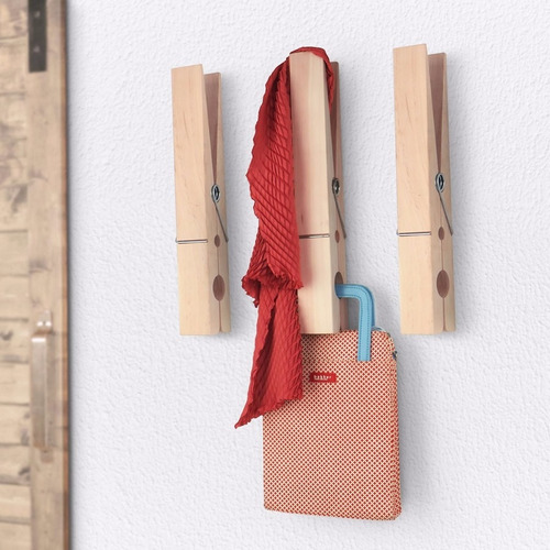 Imagen 5 de 10 de Perchero De Pared Broche Madera