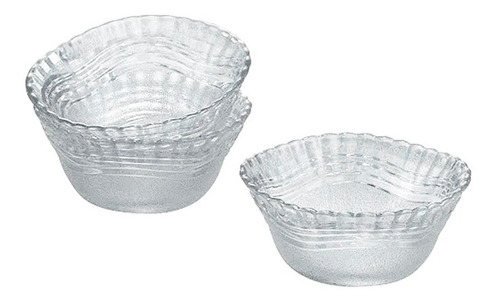 6 Compoteras Bowl Vidrio Transparente Fino Diseño Wheaton