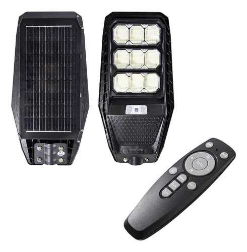 Reflector Solar Integrado 100w C/ Sensor Fotocelula Remoto Carcasa Negro Luz Blanco frío