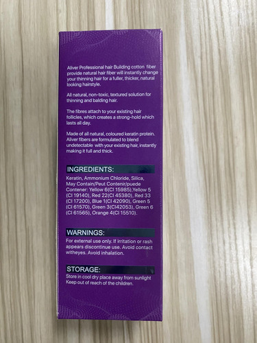 Fibras Para Cabello Aliver 27.5g Marrón Oscuro Volumen