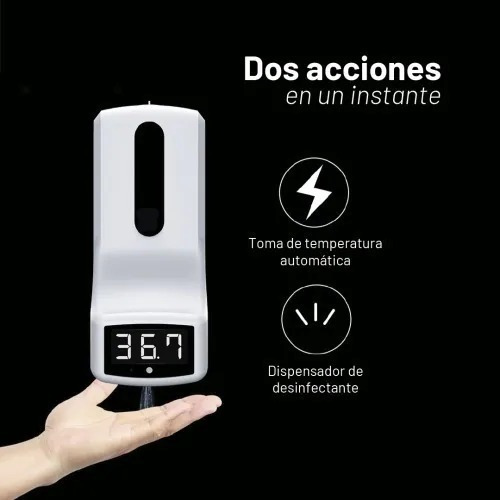 Imagen 3 de 6 de Termómetro Infrarrojo Digital Y Dispensador De Alcohol Gel