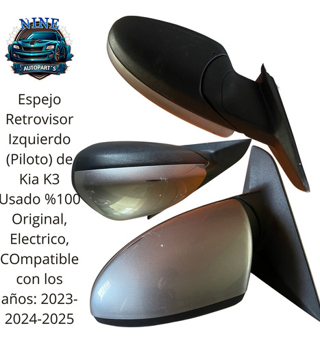 Espejo Izquierdo De Kia K3 Original 2023-2025 Electrico