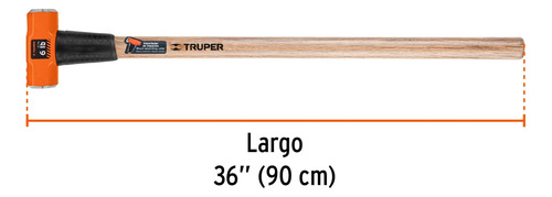 Comba Octagonal 6 Lb Mango De Madera 36 Truper 16509