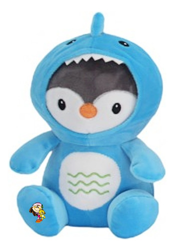 Pingüino De Peluche Soft Disfrazado De Tiburón Suave Cute