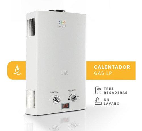 Imagen 2 de 10 de Calentador De Agua Para 3.5 Servicios. Gas Lp. Avera C16l