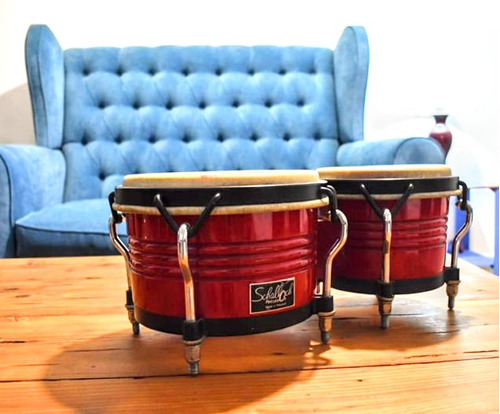 Bongo Schallock L-400 Rojo Madera Maciza Mejores Que Lp 