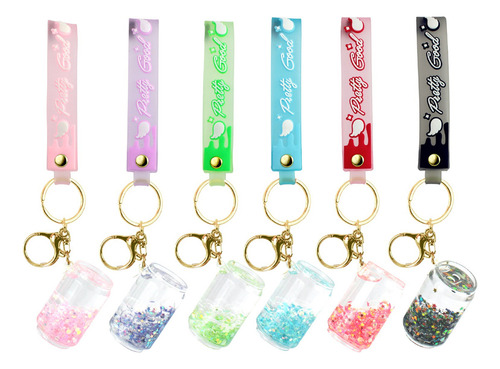 Llavero Colgante X 6 Pcs Personajes Kawaii Acrilico Mkl Color Set Latitas Mkl-01