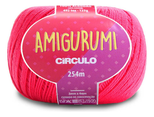 Linha Fio Amigurumi Círculo 254m 100% Algodão - Trico Croche Cor TULIPA 3334