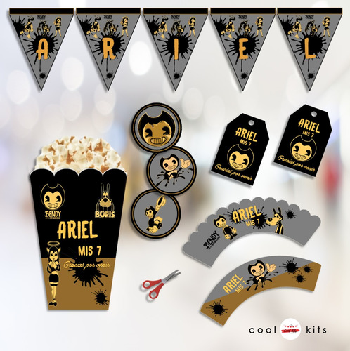 Kit Imprimible Bendy Ink Machine Personalizado Candybar