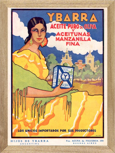 Aceite Ybarra Año 1934 , Cuadro, Poster, Publicidad     L651