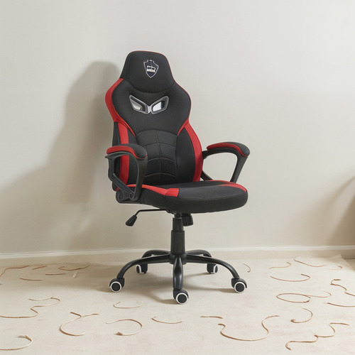 Cadeira Gamer Ninja Jiraya, Tecido, Preto E Vermelho