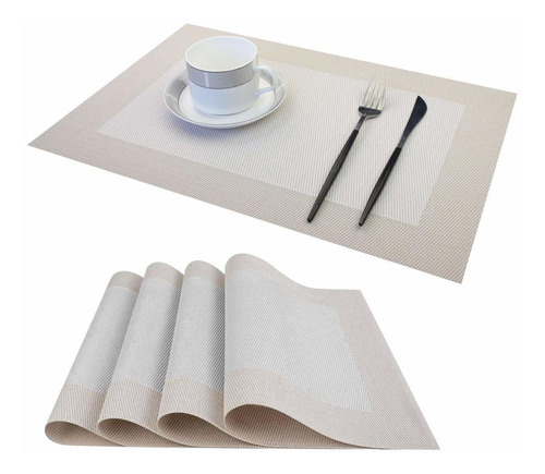 Luoluo Placemats Set Of 4 For Dining Table Washable Kitchen 