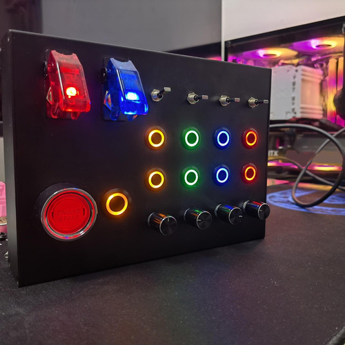 Caixa De Botões Central Universal Pc Simracing Para Euro Tru
