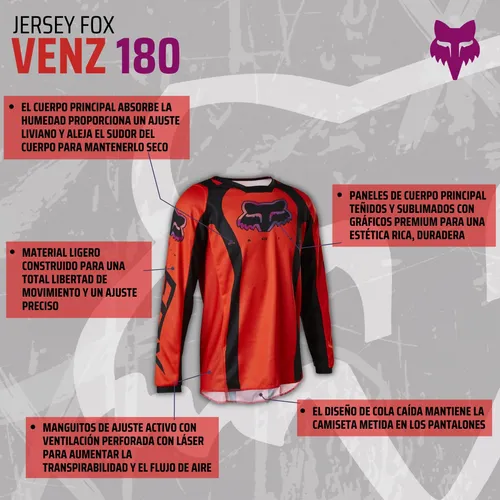 Remera Jersey Fox Racing Rojo 180 Venz Enduro Motocross Mx