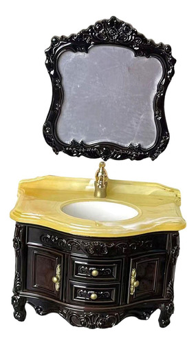 Tocador De Baño Para Casa De Muñecas, Modelo Negro Marrón