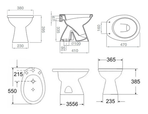 Imagen 7 de 10 de Combo Sanitarios Roca Capea Italiana Inodoro Corto Bidet