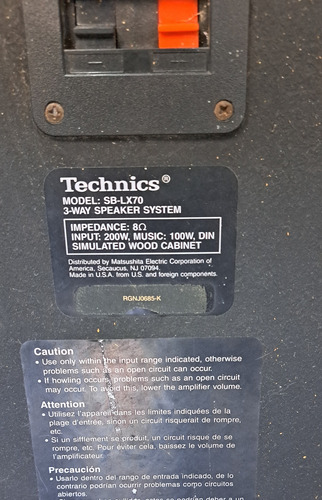 Parlantes Technics Sb-lx70 Con Detalles Esteticos Marrón