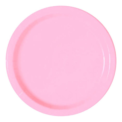 20 Platos De Plastico No.7 Color Rosado Ideal Para Fiesta