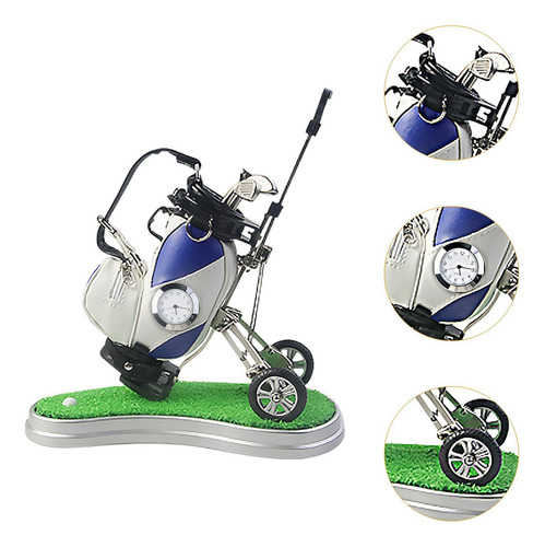 Mini Portalápices De Golf Con Carrito Juguete De Azul