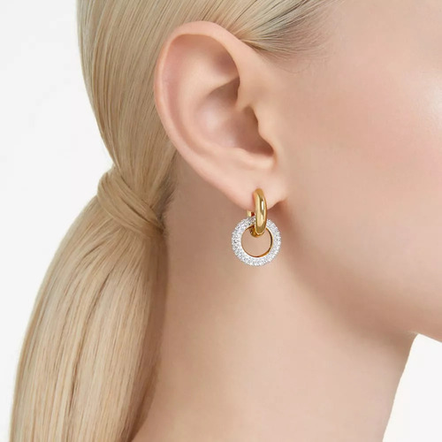 Baño Entrelazado Aretes Swarovski Aro Dextera Bucle