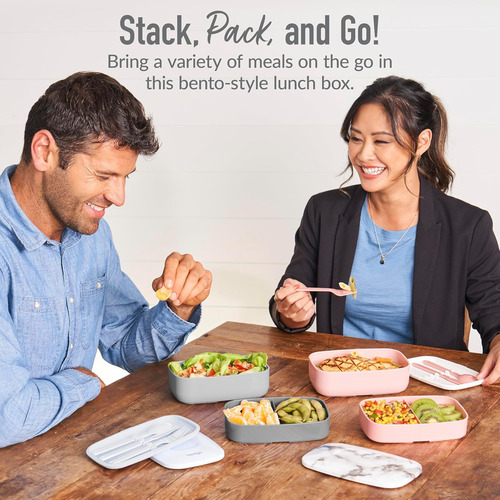 Bentgo Classic - Caja Bento Para Adultos, 3 Compartimentos,