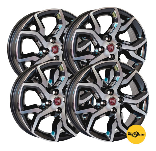 04 Rodas Bd Fiat Argo Hgt R92 + 04 Pneus 205/40/17 *