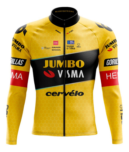 Jersey Ciclismo Ruta Mtb Jumbo Visma 2023 Manga Larga