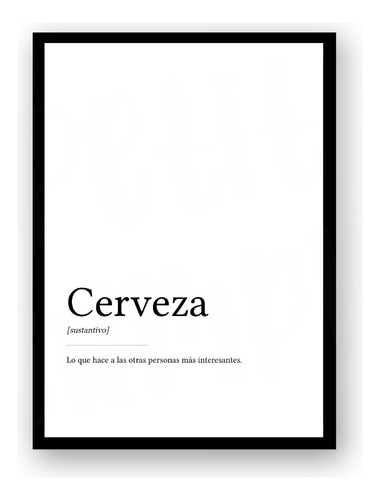 Poster Imprimible Cerveza Definicion Poster Decorativo