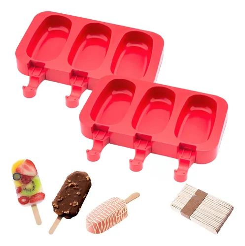 comprar Kit 2 Formas De Picolé Sorvete Silicone Magnum 100 Palitos