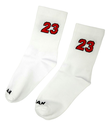 Calcetas 23 Basketball 1 / 2 Negro Blanco Rojo 3 Pack