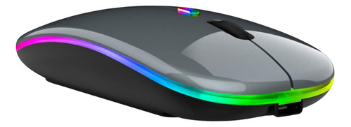 Mouse Sem Fio Recarregável Wireless Led Longa Duração 2.4ghz Cor Preto