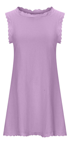 Vestido De Mujer De Verano Para Playa, Color Camiseta Sin Ma