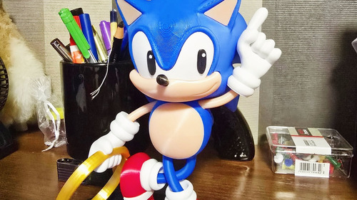 Boneco Sonic Estático Com Base Firme Para Exposição!