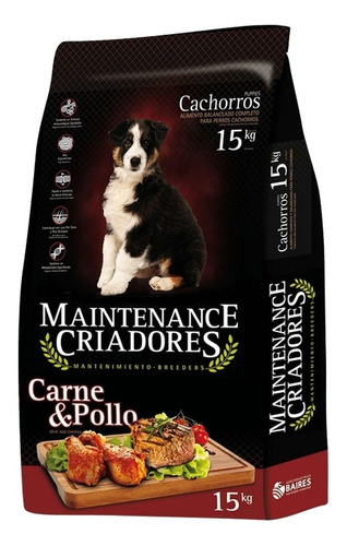 Maintenance Criadores Perro Cachorro X 15 Kg Carne Y Pollo