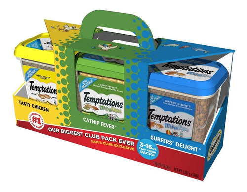 Temptations Gato Treat 3lb Tasty Flavor 3 Botes X1 Lb.