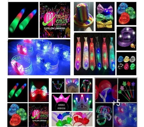 Cotillón Luminoso Combo  Led/fluor 380 Art/ 180 Pers+ Regalo