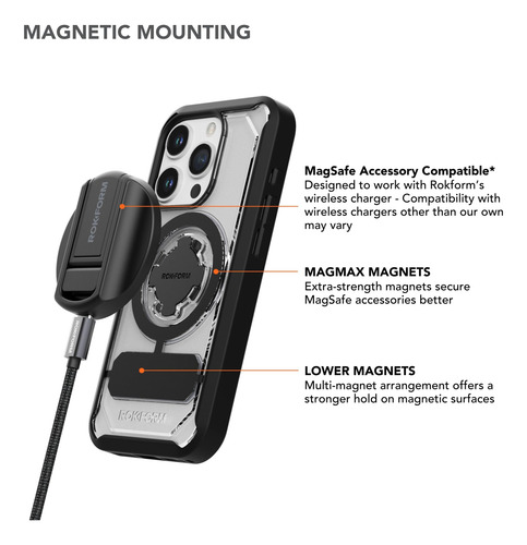 Capa Rokform Crystal Series Magnetic Clear Para iPhone 15 Pr