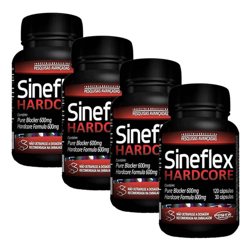 Kit 4 - Sineflex Hardcore 150 Cápsulas - Power Supplements