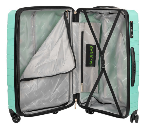 Maleta Hardhead Albert-t25-0660 43cm De Ancho X 68cm De Alto X 26cm De Profundidad Color Turquesa Diseño Rayas