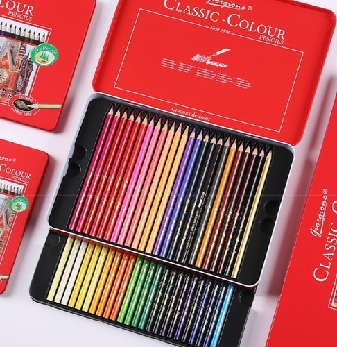 Imagen 10 de 10 de Lápices De Colores Giorgione Set 12pcs Caja Metalico