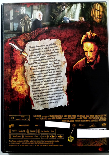 Halloween Dvd El Inicio Rob Zombie (Usado)