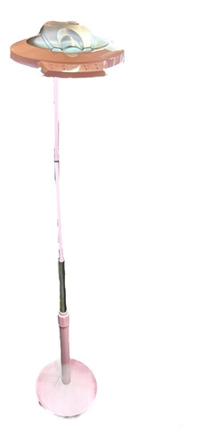 Lámpara Con Lupa Rosa De Pedestal Ajustable Regulador Deluz