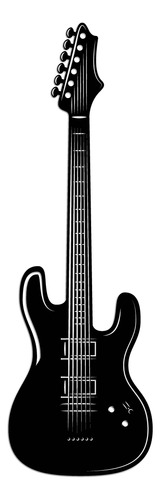 Cuadro Guitarra Eléctrica -madera Calada-negro Deco- 18x57cm