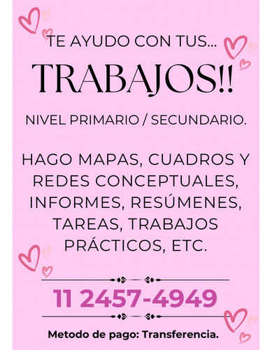 Apoyo Escolar, Tareas/trabajos/etc.