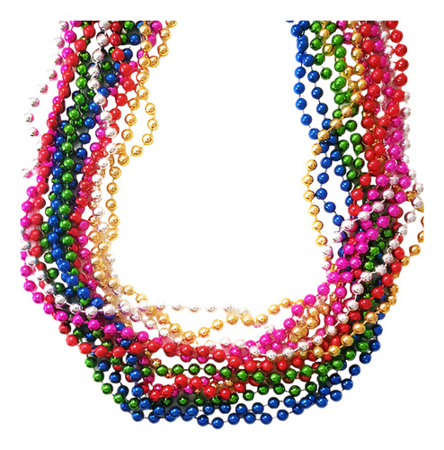 24 Collares Mardi Gras Bolitas Carnaval Colores Fiesta Boda