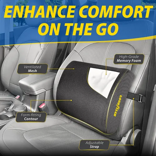 Almohada De Soporte Lumbar Goodyear Gy1003, 100% Espuma Visc