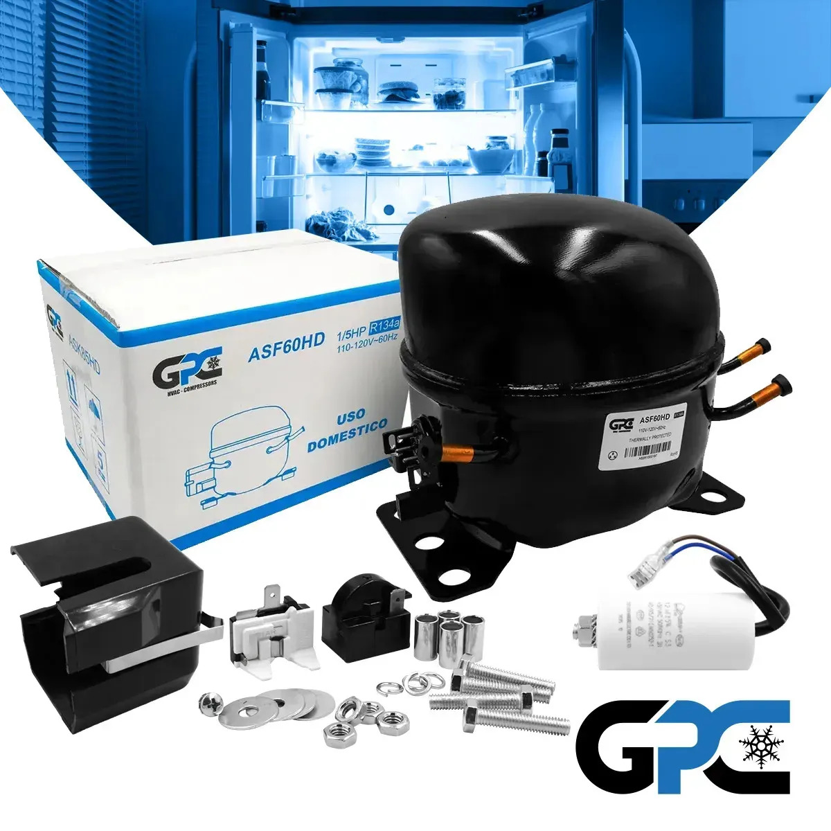 Compresor Para Refrigerador 1/5 Gas R-134 Gpc