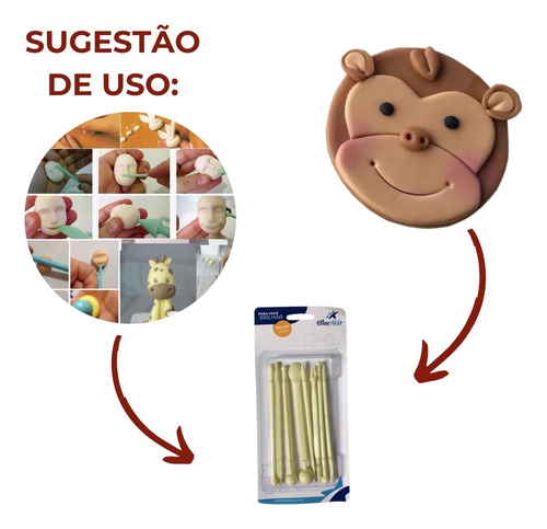 Jogo De Estecas Plasticas Para Biscuit Bluestar Com 08 Peças