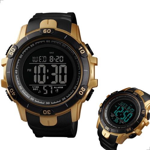 Relógio Masculino Skmei Digital 1475 Preto E Dourado